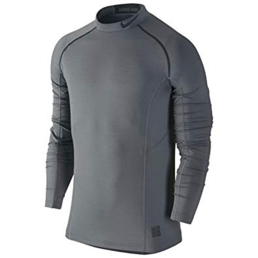 Men's Nike Grey Pro Hyperwarm Max Fitted Mock